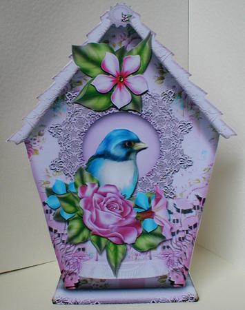 Beautiful Soft Rose Vintage Bird House by Celia Clare