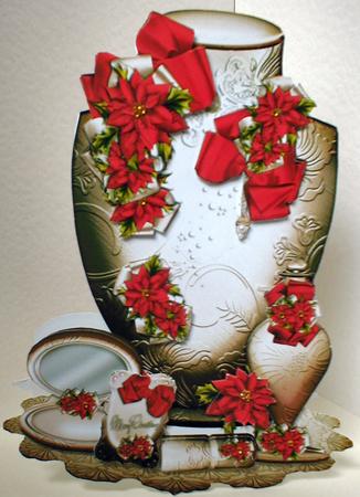 Christmas Gift for Ladies with Red Poinssetia by Celia Clare