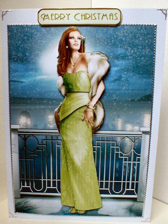 Art Deco Lady Pearl Christmas (light Green) by Celia Clare