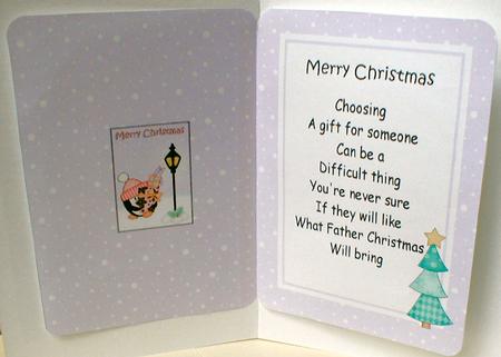 Christmas Cute Little Penguin Lamp Post 5x7 Matching Insert by Celia Clare