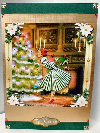 Vintage Lady Admiring the Christmas Tree Mini Kit by Celia Clare