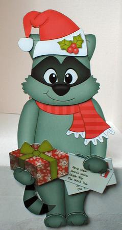 3D on the Shelf Card Kit - Little Christmas Raccoon by Celia Clare
