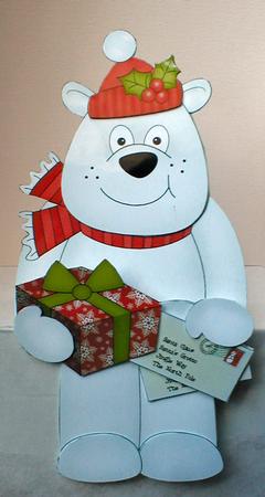 3D on the Shelf Card Kit - Little Christmas Polar Bear Ben by Celia Clare