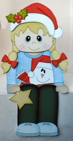 3D on the Shelf Card Kit - Little Christmas Jumper Girl by Celia Clare