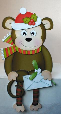 3D on the Shelf Card Kit - Little Christmas Monkey by Celia Clare