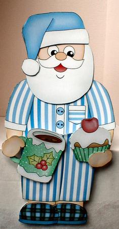 3D on the Shelf Card Kit - Christmas Beddy Ready Santa Pj's by Celia Clare