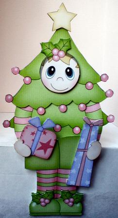 3D on the Shelf Card Kit - Little Christmas Tree Fancy Dress by Celia Clare