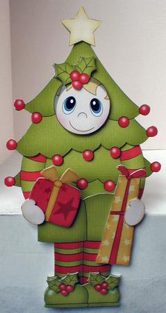 3D on the Shelf Card Kit - Little Christmas Tree Fancy Dress by Celia Clare