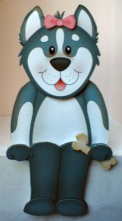 3D on the Shelf Card Kit - Little Husky Dog Misty by Celia Clare