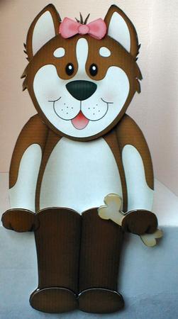 3D on the Shelf Card Kit - Little Husky Dog Sugar by Celia Clare