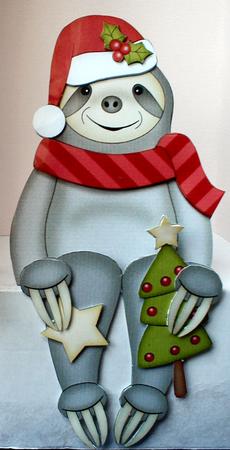 3D on the Shelf Card Kit - Little Christmas Sloth by Celia Clare