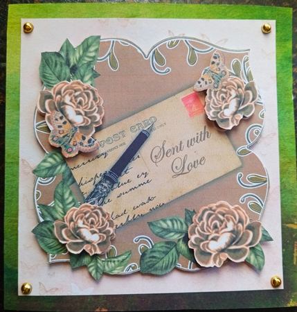 Vintage Tea Rose Sent with Love 8in Fancy Rose Topper by Charmaine Brits