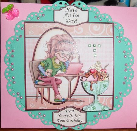 Computer Break Card Topper & Decoupage by Charmaine Brits