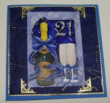 21st Birthday Champagne Bottle, Glasses & Bubbles by Charmaine Brits