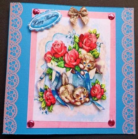 Kitties Playing in Box of Roses by Charmaine Brits