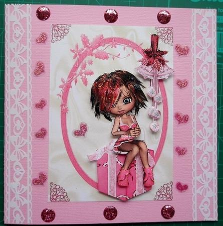 Little Lady in Pink Sitting on Pink Presents by Charmaine Brits