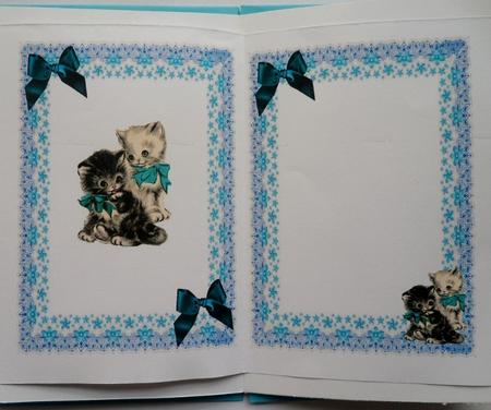Little Vintage Kitties Sitting on a Stool A5 Insert by Charmaine Brits