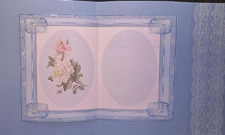 Lovely Blue Incert with Roses  by Charmaine Brits