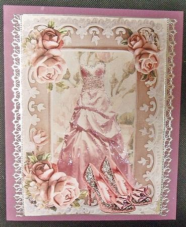 Pink Party Dress with Sparkle Shoes in Rose Frame A4 by Charmaine Brits