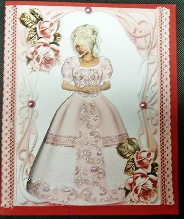 Pretty as a Princess with Pink Roses A4 by Charmaine Brits