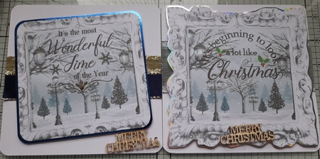 2 Christmas toppers with 6 Christmas gift tags by Michelle Sharpe
