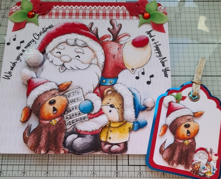 Santa and his pals send Christmas wishes 8x8 & A5 mini kit by Michelle Sharpe