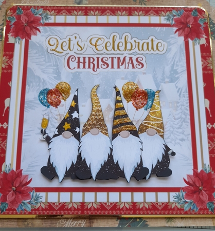 Celebrate Christmas 7x7ins Decoupage Topper by Michelle Sharpe