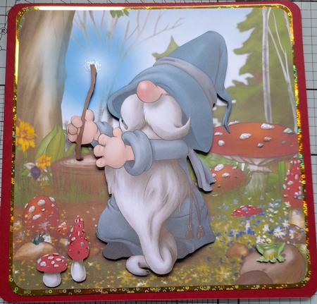 Grey Wizard Gnome 7x7 Quick Card by Michelle Sharpe