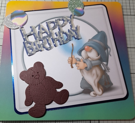 Grey Wizard Gnome 7x7 Quick Card Insert by Michelle Sharpe