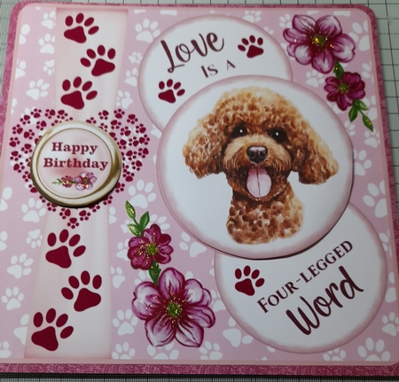 Pink Love is a four legged word card front 12 by Michelle Sharpe