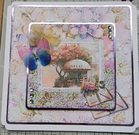 Spring Celebrations 4: Coffee Shop 7 x 7 Card Mini Kit, Topper, Decoupage, Insert, Gift Card by Michelle Sharpe