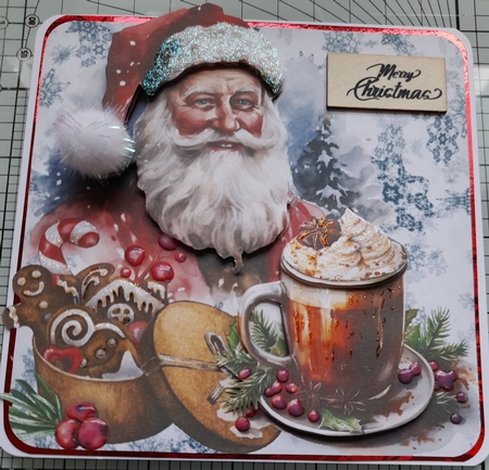 6x6 Santa with Cocoa and Cookies Topper by Michelle Sharpe