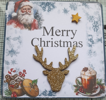 6x6 Santa with Cocoa and Cookies Merry Christmas Insert by Michelle Sharpe