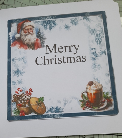 6x6 Santa with Cocoa and Cookies Merry Christmas Insert by Michelle Sharpe