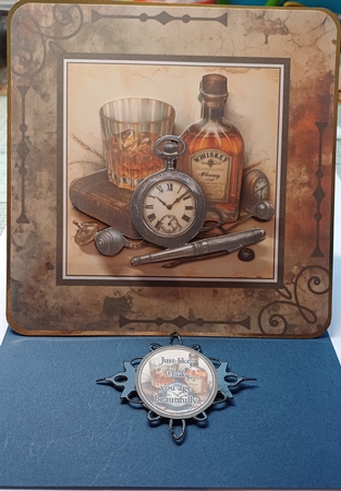 6x6 Whisky Heaven 1 Card Front with Decoupage and sentiments  by Michelle Sharpe