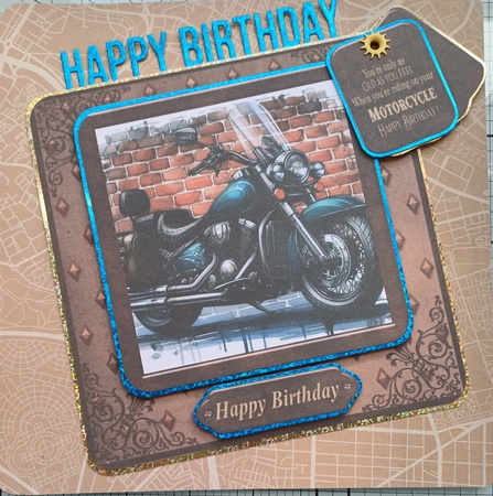 6x6 and 7x5  aprox graffiti wall and motorbike card fronts 2 by Michelle Sharpe