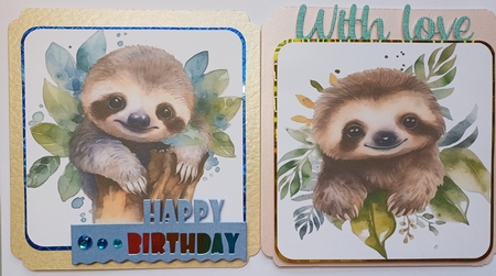 Baby Sloth Card Toppers by Michelle Sharpe