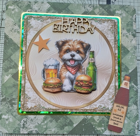 Mans Best Friend 4 - 6x6 inch card front with decoupage   by Michelle Sharpe