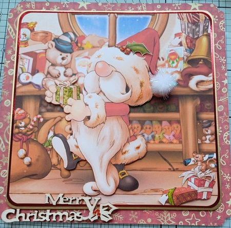 Santa Gnome 3 7x7 Quick Card by Michelle Sharpe