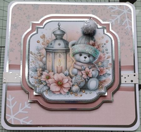 6x6 Pink Christmas Lantern 11 by Michelle Sharpe