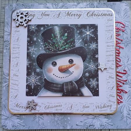 Wishing You A Merry Christmas Snowman With & Without Border Cards. 9 Piece 7x7 Complete Card Kit.  by Michelle Sharpe