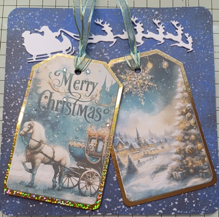 Christmas glitter 8 x gift tags sheet 2 by Michelle Sharpe