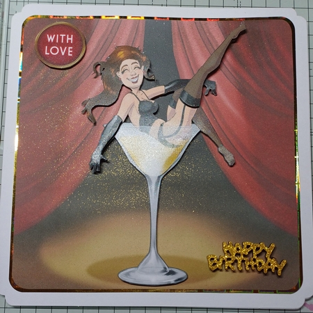 Burlesque Dudess 2 7x7 Quick Card Front by Michelle Sharpe
