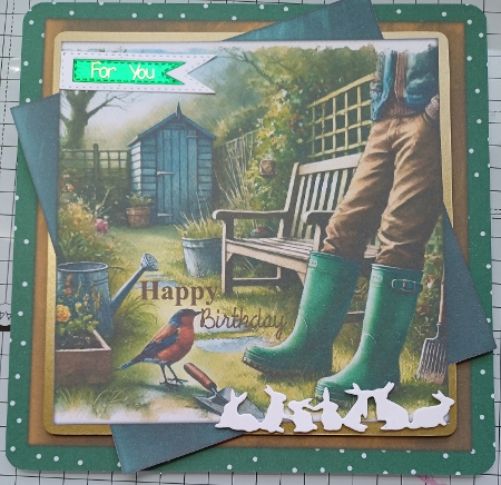 Male  birthday card gardening by Michelle Sharpe