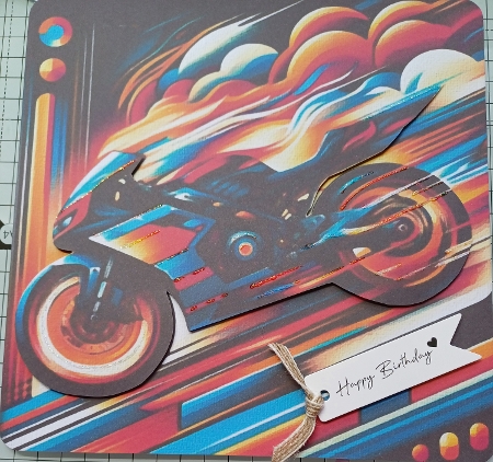 Birthday Male Motorbike Quick Card I by Michelle Sharpe