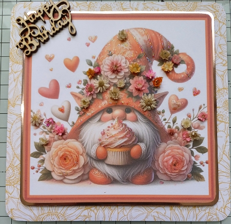 Birthday or get well Gnome orange cupcake by Michelle Sharpe