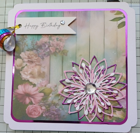 Teal Wood Floral Card Toppers by Michelle Sharpe