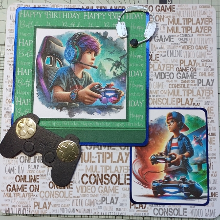 Gamer Boy Birthday Card Front 7x5 by Michelle Sharpe