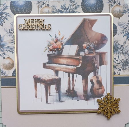 A5 Blue & Gold Christmas Card Fronts & Papers 7-12  by Michelle Sharpe