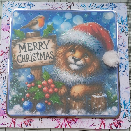 blue christmas lion by Michelle Sharpe